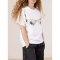 thumbnail image 4 of Gupgi T-Shirts Blancs pour Femmes Soutien-Gorge Imprimé Manches Courtes Col Rond Tee Ample Tops d'Été Décontractés, 4 of 5