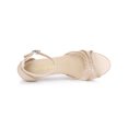 thumbnail image 4 of BLISSFUL STEP Women's Rhinestone Mesh Kitten Heels Sandals Nude (Size 8.5), 4 of 6