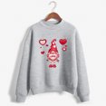 thumbnail image 2 of CEHVOM Femmes Mode Décontractée Imprimé Col Rond Ample Manches Longues Hauts Courts Blouse Chandails Sans Capuche Liquidation, 2 of 4