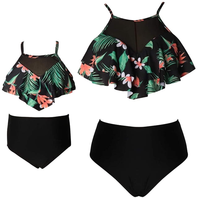 Girls Swimsuit High Waisted Two Pieces Bikini Set Swimwear Bathing Suits