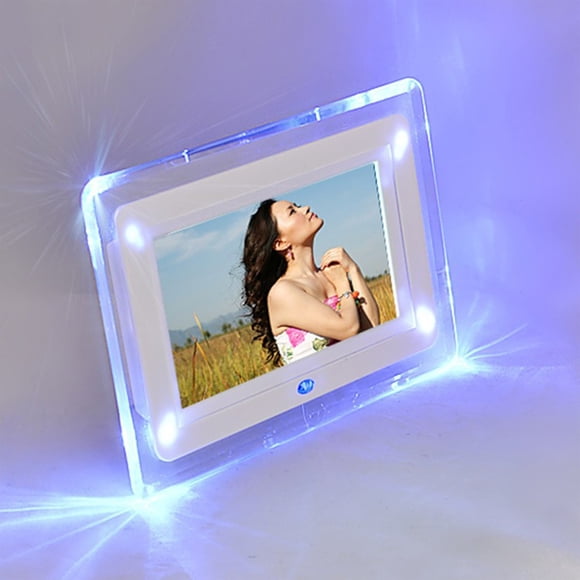 Ersazi Skylight Frame Digital 7 inch Digital Electronic Photo Frame Led Acrylic Photo Album Video Loop Playback,Built-in Clock and Calendar,Lcd Digital Photo Frame in Clearance White