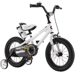 RoyalBaby Freestyle Enfants Vélo Garçons Filles 16 1 cm BMX Vélo pour enfants avec roues d'entraînement & Kickstand pour les 4-7 ans, Blanc