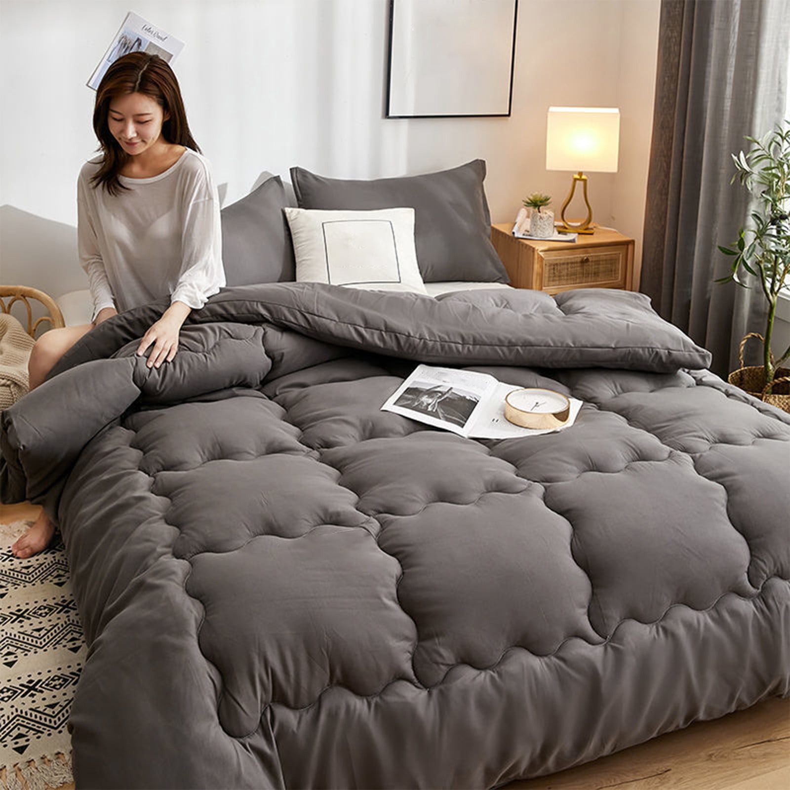 Dvkptbk Warm Quilt Soft and Comfortable Quilt Core Quilt Thickened Warm Quilt Bedding