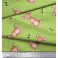 thumbnail image 3 of Soimoi Green polyester Crepe Fabric Footprints & Mouse Kids Print Fabric by Yard 42 Inch Wide, 3 of 5
