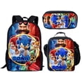 thumbnail image 2 of [Livraison Rapide] Sonic Jeu Dessin Animé Sac à Dos pour Enfants Étudiants Lunch Trousse Trois Pièces Cartable, 2 of 6