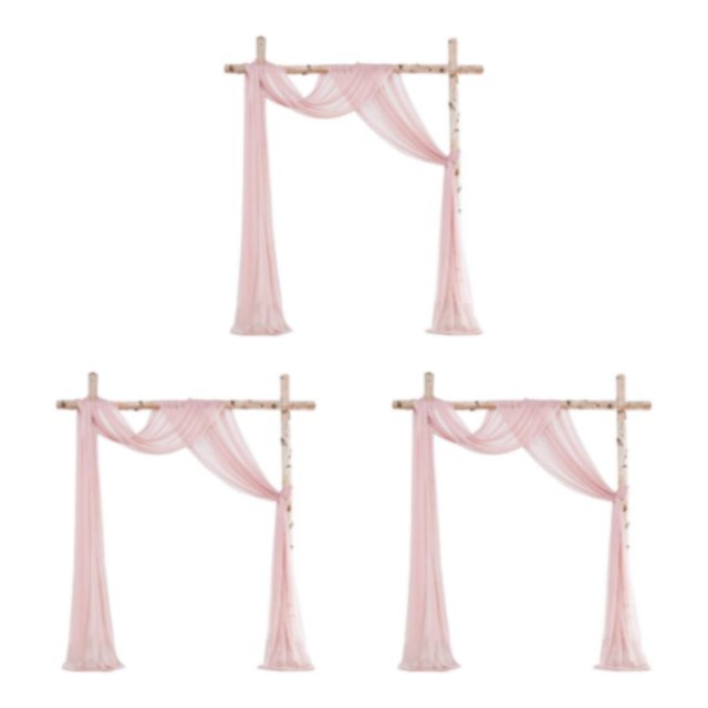 Decodeary Wedding Arch Drapes Memorable Setting For Big Day Not Easy To Wrinkle Easy Care silver pink 3Set