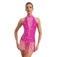 thumbnail image 1 of RUNQHUI Robe de Danse de Salon Sans Manches à Franges Brillantes Salsa Tango Col en V L, 1 of 6