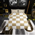 thumbnail image 1 of Erosebridal Check Plaid Bedding King Comforter Set, Geometric Comforter Sets King Size, Farmhouse Gingham Reversible Down Comforter, Microfiber Room Decor, 3 Pieces, 1 of 8