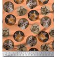 thumbnail image 1 of Soimoi Silk Fabric Cat Face Animal Fabric Prints by Yard 42 Inch Wide, 1 of 3