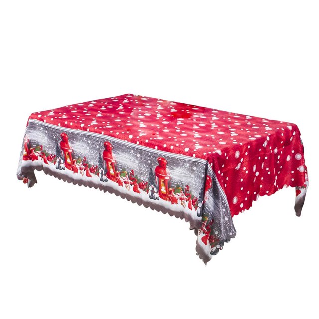 Decorative Christmas Tablecloths Cartoon Home Party Decorations Festival Table Cover