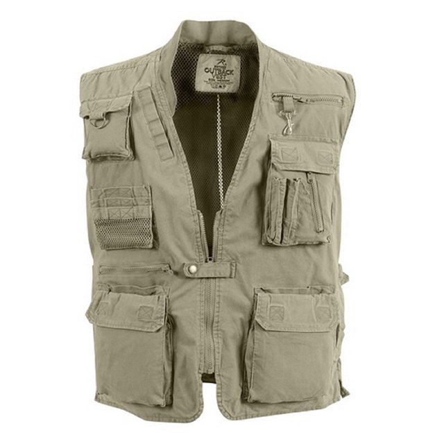 Rothco Deluxe Safari Outback Vest - Khaki, Small