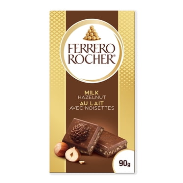 FERRERO ROCHER Premium Chocolate Bar, Milk Chocolate with Hazelnut, 90g