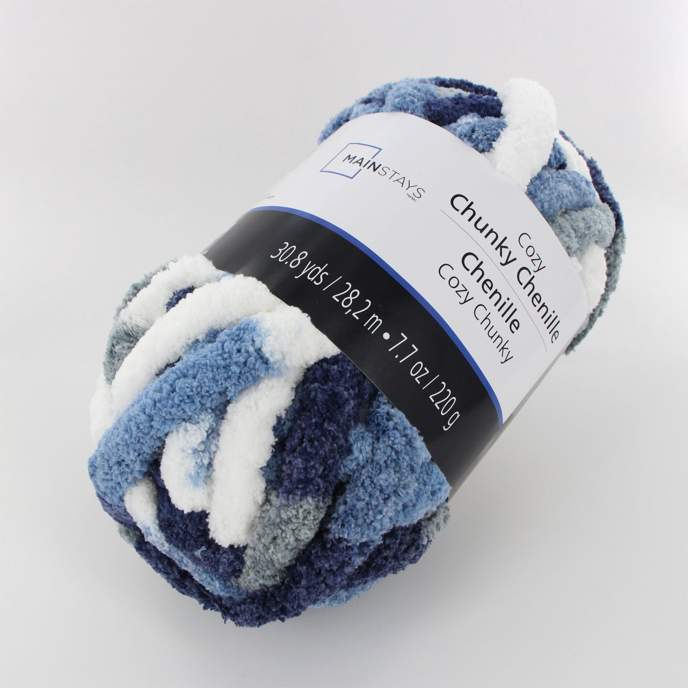 MAINSTAYS Chenille Cozy Chunky, 28,2 m (30,8 vgs), 220 g (7,7 oz), 100% polyester, bord de mer