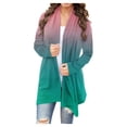 thumbnail image 1 of Yuyuzo Long Cardigan for Women Gradient Color Open Front Draped Tops Fall Winter Casual Cardigan, 1 of 5