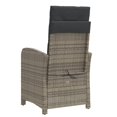 thumbnail image 5 of vidaXL 2-Pieces Reclining Outdoor Garden Chairs with Footrest - Grey Poly Rattan, 5 of 5