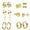 GD, variant on TopLLC Ear Stud 6Pcs Fashion Punk Earring Set Stainless Steel Men's Earrings ear studs