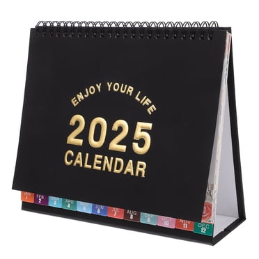 Miangastore Calendrier de Bureau Debout à Clapet 2025 Calendrier Debout Fleur Horaire Quotidien Planificateur Calendrier Mensuel Chinois Calendrier Spiralé Autoportant