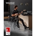 thumbnail image 2 of VASAGLE Bar Height Chairs, PU Leather Bar Stools with Stitching, Set of 2, Transitional Home Kitchen, Ink Black, 2 of 9