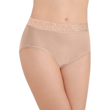 Women's Vanity Fair 13281 Flattering Lace Brief Panty (Rose Beige 6)