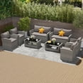 thumbnail image 1 of Costway Ensemble de Mobilier de Patio 8 Pcs avec 4 Chaises en Rotin Causeuse Table Basse Coussins, 1 of 9