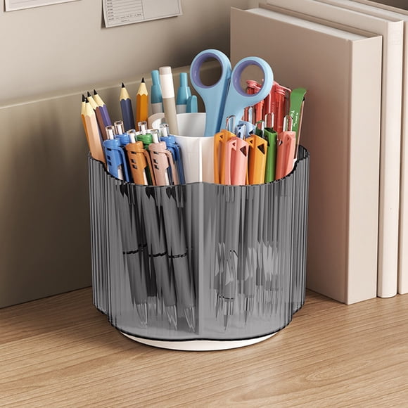 Rvkxad Rotating Cosmetics Organizer, Transparent Makeup Storage Bin with Compartments, Beauty Box