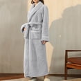 thumbnail image 2 of Timegard Womens Robe Soft Warm Fleece Bathrobe Solid Color Fall Winter Casual Loose Comfy Nightgowns, 2 of 6