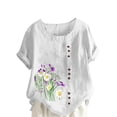 thumbnail image 2 of Fankiway T-Shirt Ample Décontracté d'Été pour Femme à Col Rond, Manches Courtes, Imprimé Floral, Hauts pour Femmes, Liquidation, Grande Taille, Chemises pour Femmes en Liquidation, Vêtements de Printemps pour Femmes 2024, 2 of 5