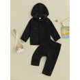 thumbnail image 2 of FOCUSNORM Ensemble 2 Pcs Filles Garçons Veste à Capuche à Manches Longues avec Fermeture à Boutons et Pantalon, 2 of 9