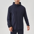 thumbnail image 2 of WRKEKC Performance Outdoor Sport Jacket Men's Windproof Lightweight Hooded with Secure Zippered Pockets for Climbing Running and All-Weather Training Navy XXL, 2 of 8
