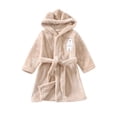 thumbnail image 1 of Hiiyo Little Girls Flannel Bathrobe Cartoon Hooded Warm Night Robe Sleepwear Loungewear, 1 of 4