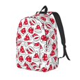 thumbnail image 1 of Vsdgher Christmas Hat Print Canvas Backpack Travel Rucksack Unisex Knapsack 15.7/17.7Inch Laptop Backpack for Work,College-Medium, 1 of 5