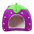 thumbnail image 2 of Maison pour Animaux Pliable et Chaude, Abri d'Hiver Robuste pour Chat avec Isolation Rembourrée, Lit Portable Intérieur Extérieur pour Chats Chiens Garage Porche Grange, Violet, 2 of 3