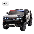 thumbnail image 1 of Kojooin 12V Kids Police Car Ride on Toy with Remote Control, Electric Ride on Car for Toddlers Battery Powered Truck Electric Vehicle with Intercom, Flashing & LED Lights, Spring Suspension, 1 of 7
