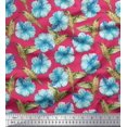 thumbnail image 1 of Soimoi Cotton Poplin Fabric Hummingbird & Floral Print Sewing Fabric Yard 56 Inch Wide, 1 of 3