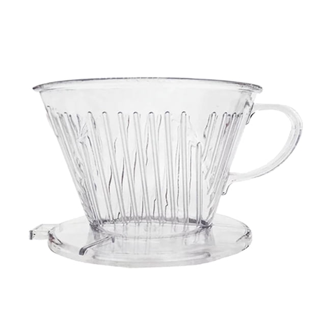 CJiaWei Coffee Filter Coffee Dripper Pour Over Coffee Maker Drip Brewer Pour Over Coffee Dripper made of transparent acrylic material with a V-shape design for optimal coffee extraction. Features a large handgrip for comfortable handling and portability. Suitable for 1-2 people, ideal for home, kitchen, or travel use. A versatile manual coffee brewing appliance for coffee enthusiasts.