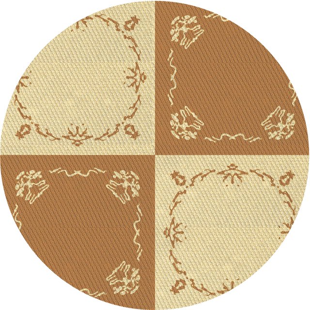 Ahgly Company Tapis Rond Lavable en Machine Intérieur Transitionnel Sedona Brun, 8 Pieds Rond