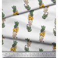 thumbnail image 3 of Soimoi Moss Georgette Fabric Leaves & Floral Block Printed Fabric 1 Yard 42 Inch Wide, 3 of 4