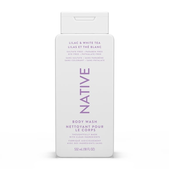 Native Natural Body Wash, Lilac & White Tea, Sulfate Free, Paraben Free