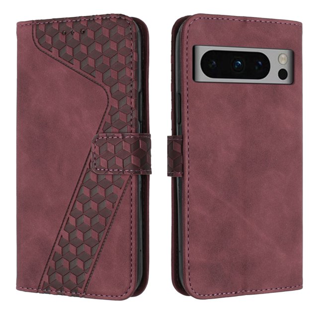Compatible with Google Pixel 8 Pro Case Wallet Design with Card Slots Magnetic Closure Cover