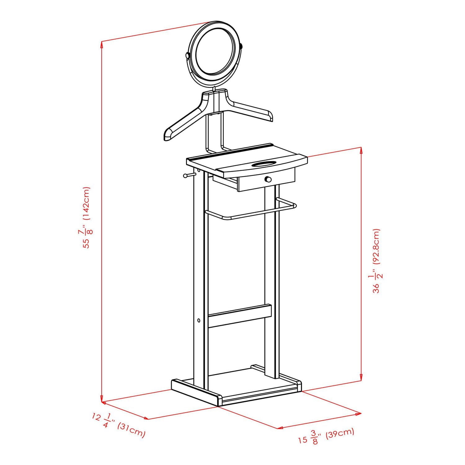 Winsome Alfred Stand valet en finition espresso, 92155