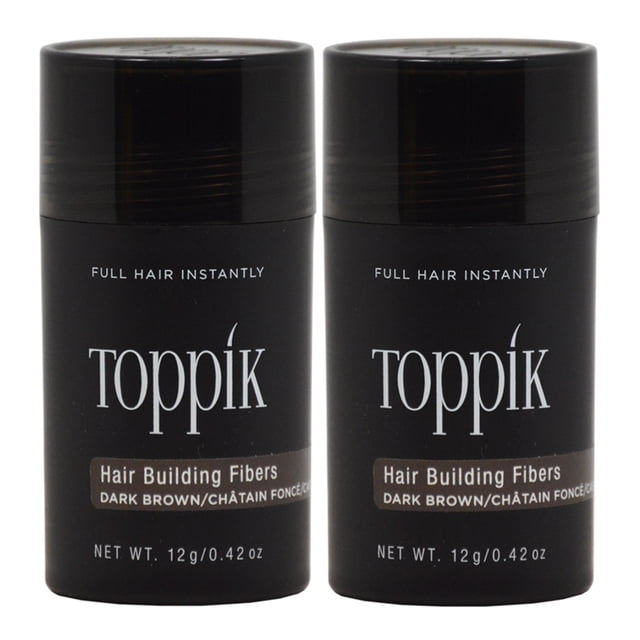Lot de 2 - Fibres Constructrices pour Cheveux Toppik Brun Foncé 0,42 Oz