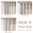thumbnail image 3 of Curtainking Linen Curtains Taupe Curtains with Lace Trim for Living Room 84 Inch Long Rustic Farmhouse Curtains Rod Pocket Light Filtering Drapes Bedroom Window Curtain 2 Panels, 3 of 8