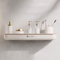 thumbnail image 4 of No Drill Wall Mounted Towel Rack Bathroom Shelf Plastic Storage Solution Modern Design Easy Install Stable Bracket Multifunctional Convenient Organizer 16in Long Lasting, 4 of 6