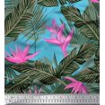 thumbnail image 1 of Soimoi polyester Crepe Fabric Floral & Leaves Tropical Decor Fabric Printed Yard 42 Inch Wide, 1 of 3