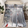 thumbnail image 2 of Erosebridal Merry Xmas Bed Sheets Set Twin Size, Animals Print Bedding Set, Winter Snowflakes Decorative, 2 of 6