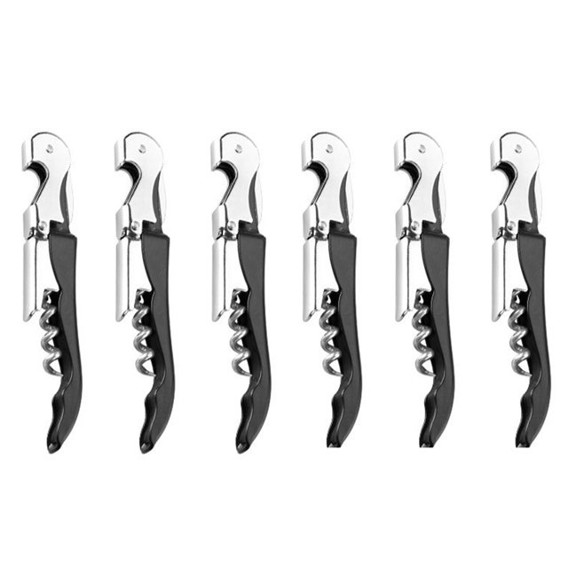 Aspire 60 PCS Double Hinged Corkscrew w/ Foil Cutter, Waiters Wine Bottle Opener - Black