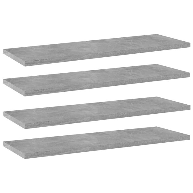 vidaXL Bookshelf Boards 4 pcs Concrete Grey 60x20x1.5 cm Engineered Wood