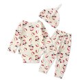 thumbnail image 3 of LSLJS Newborn Infant Baby Boys Girls Christmas Santa Romper+Pants+Hat Outfits, Christmas Outfits Set, 3 of 9