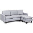 thumbnail image 1 of Costway Convertible Sectional Sofa Couch Fabric L-Shaped Couch Cushion Gray, 1 of 9