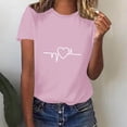 thumbnail image 4 of Diufon Hauts de la Saint-Valentin pour Femmes, Tunique Décontractée à Manches Courtes, Chandail à Col Rond, Blouse Tendance Mignonne à Imprimé Graphique, 4 of 6